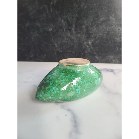 Italian Pottery Abstract Planter in Blue And Green Drip Vintage Mid Century - Picture 9 of 10